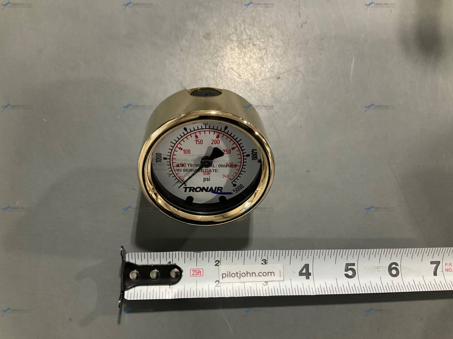 Tronair HC1692 Replacement Pressure Gauge, 0 to 5,000 psi Pilot John