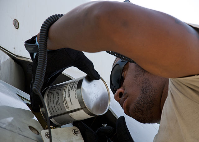 Adding Oil to Aircraft Engine