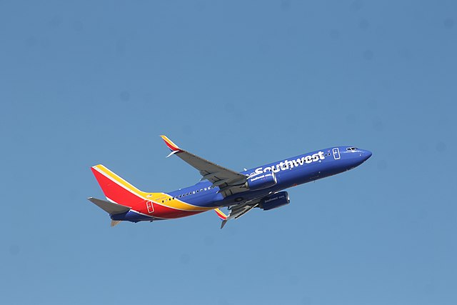 Boeing 737-800 aircraft taking off from Mccarran International Airport in Las Vegas, Nevada