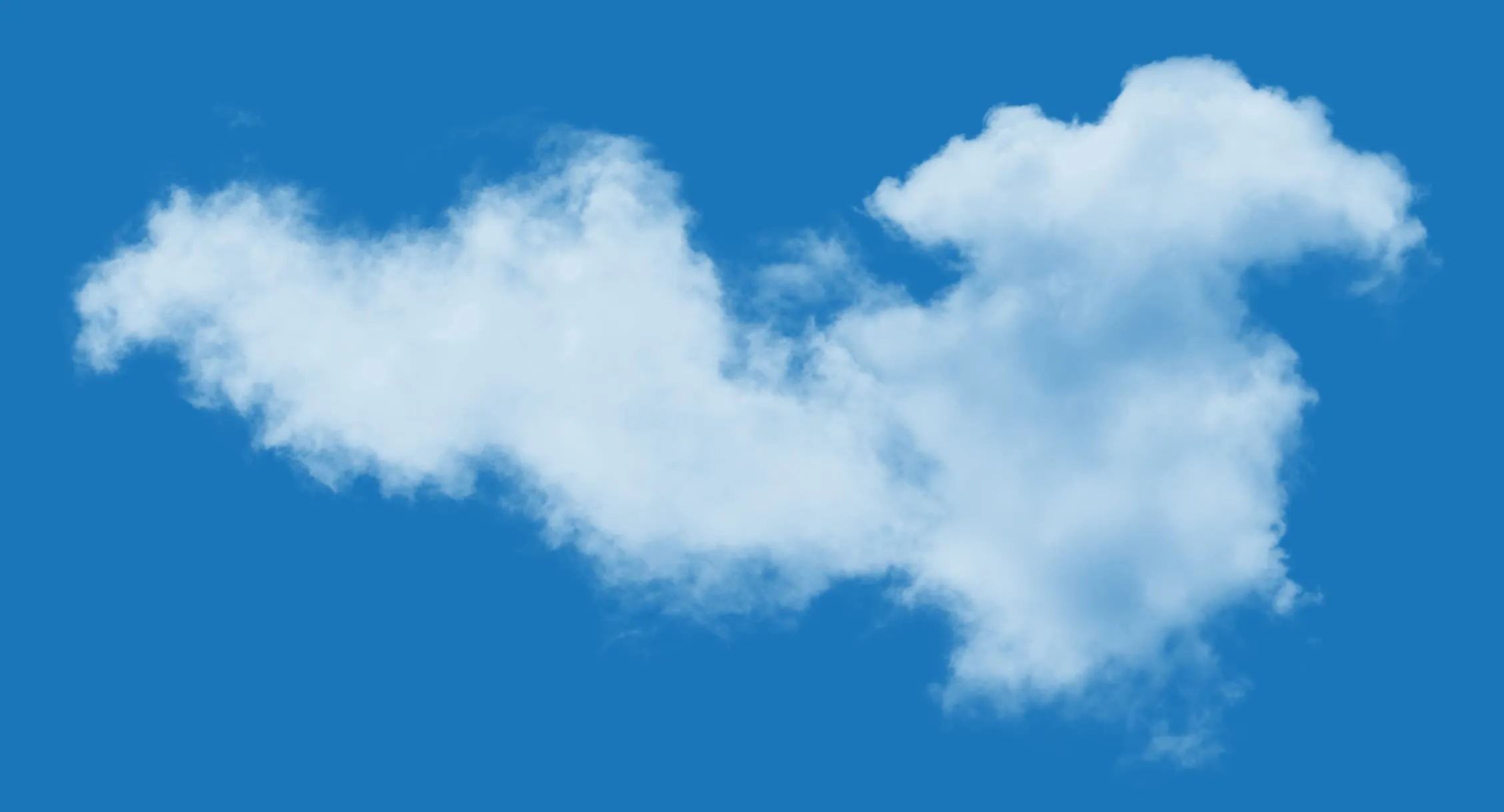 Fluffy white cloud against a bright blue sky