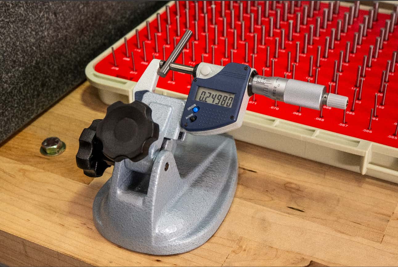 Close-Up of Calibration Equipment in Use